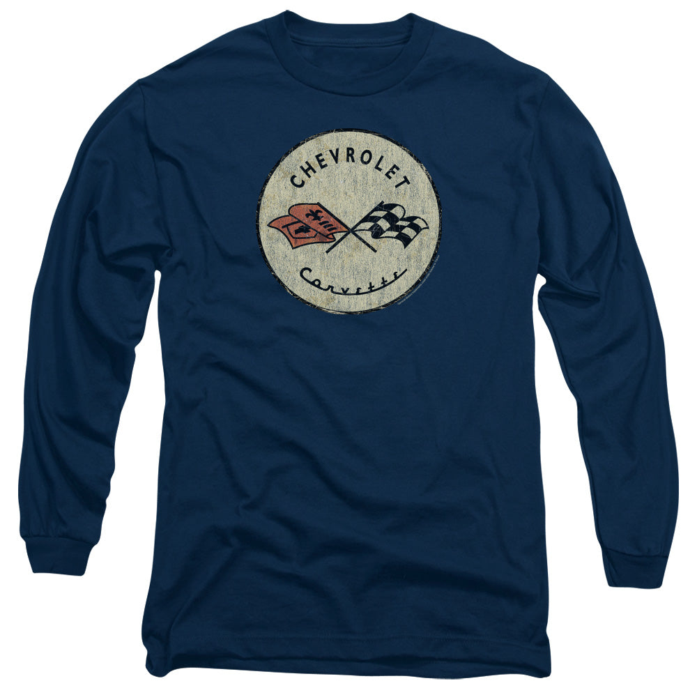 Chevrolet C1 Corvette Old Vette-Adult Long Sleeve-Navy
