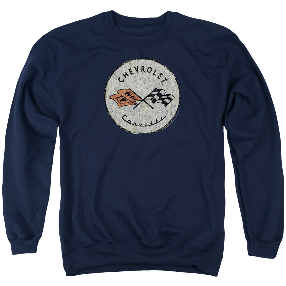 Chevrolet C1 Corvette Old Vette-Adult Crewneck Sweatshirt-Navy