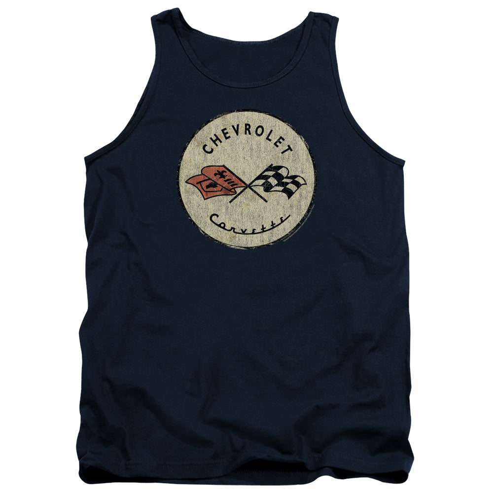 Chevrolet C1 Corvette Old Vette-Adult Tank Top-Navy