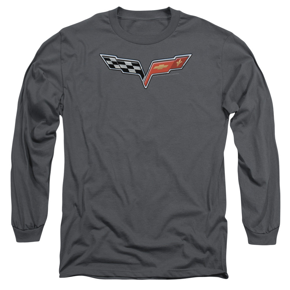 Chevrolet C6 Corvette Medallion - Adult Long Sleeve - Charcoal