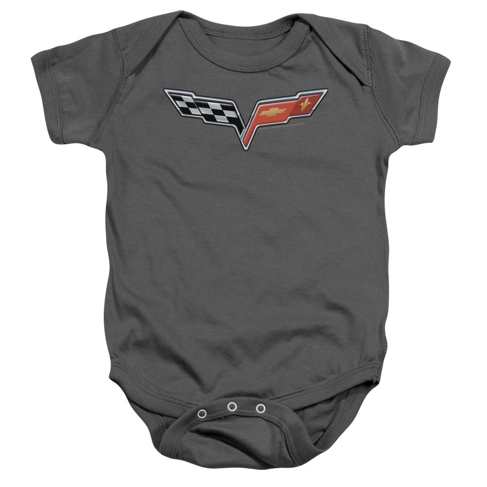 Chevrolet C6 Corvette Medallion - Infant Snapsuit - Charcoal