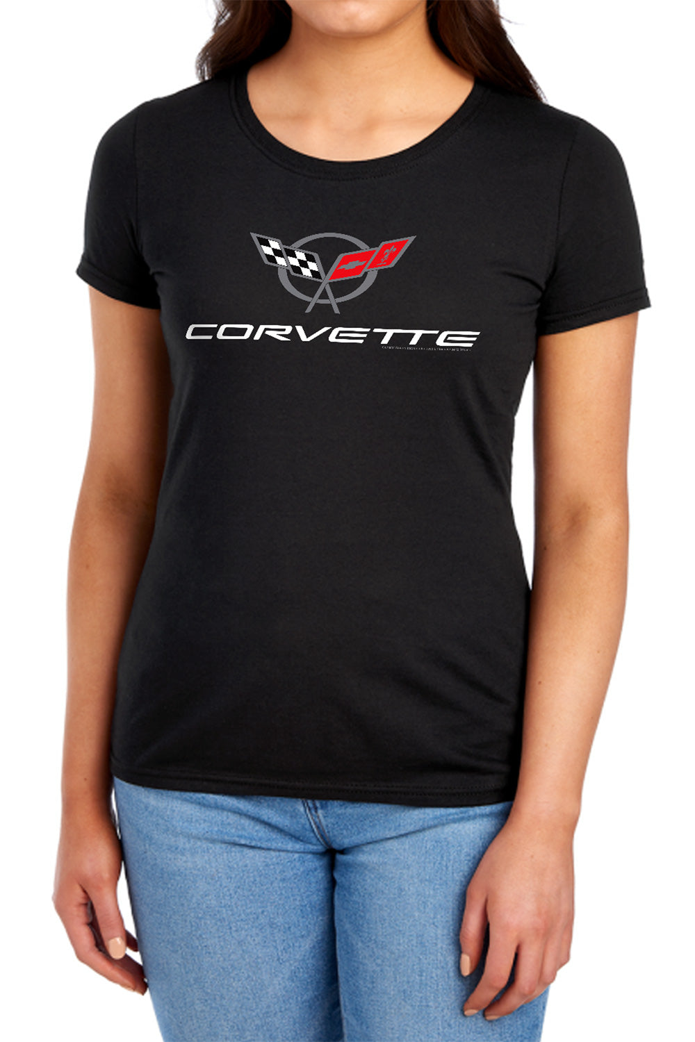 Chevrolet C5 Corvette Modern Emblem-Women's Short Sleeve-Black