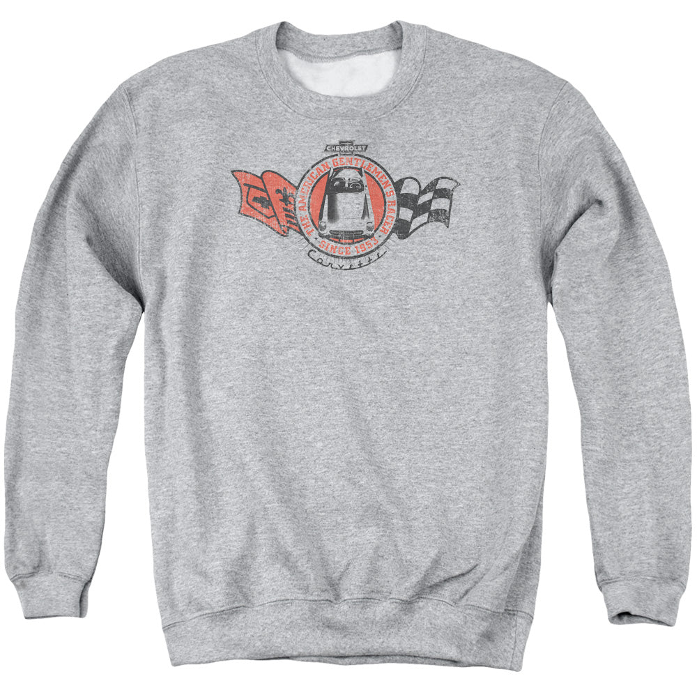 Chevrolet Gentlemens Racer-Adult Crewneck Sweatshirt-Athletic Heather
