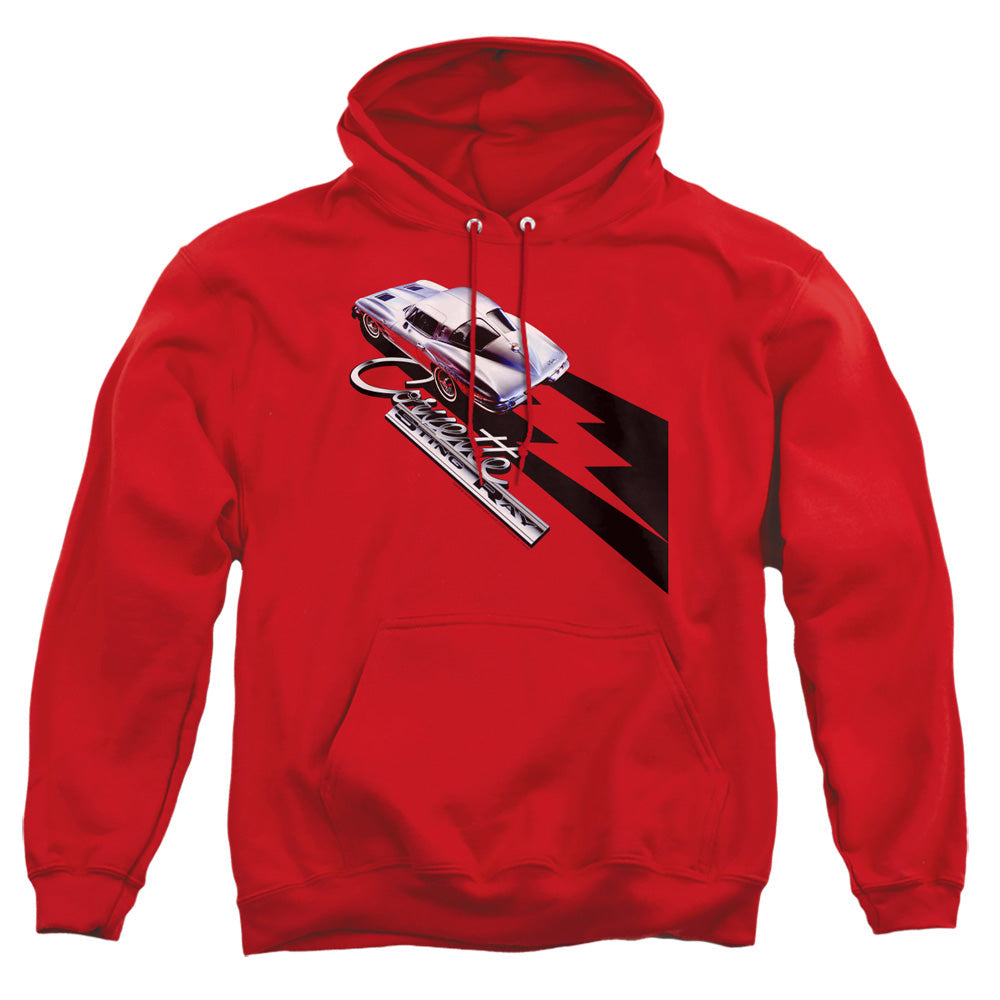 Chevrolet C2 Corvette Split Window Sting Ray - Adult Pullover Hoodie - Red