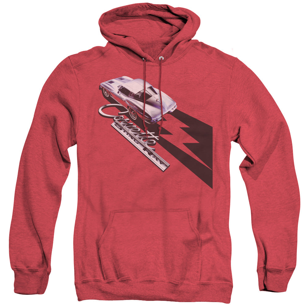 Chevrolet C2 Corvette Split Window Sting Ray - Adult Heather Hoodie - Red