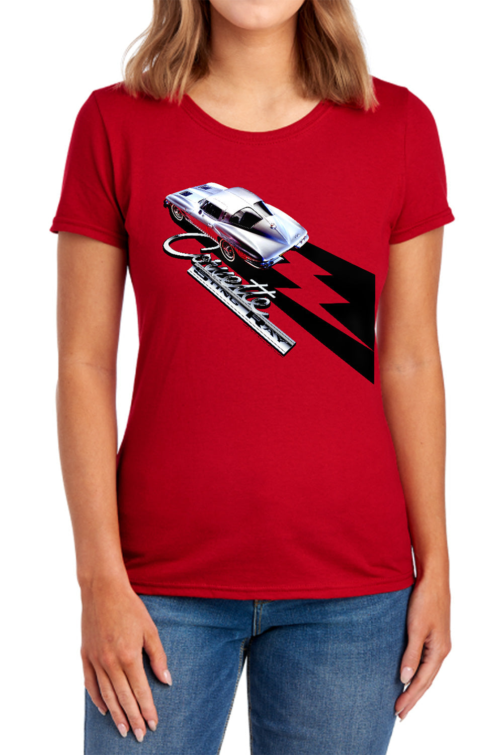 Chevrolet C2 Corvette Split Window Sting Ray - Women's Short Sleeve - Red