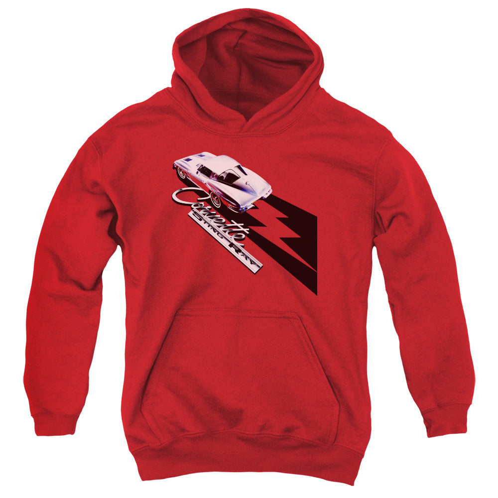 Chevrolet C2 Corvette Split Window Sting Ray - Youth Hooded Sweatshirt - Red