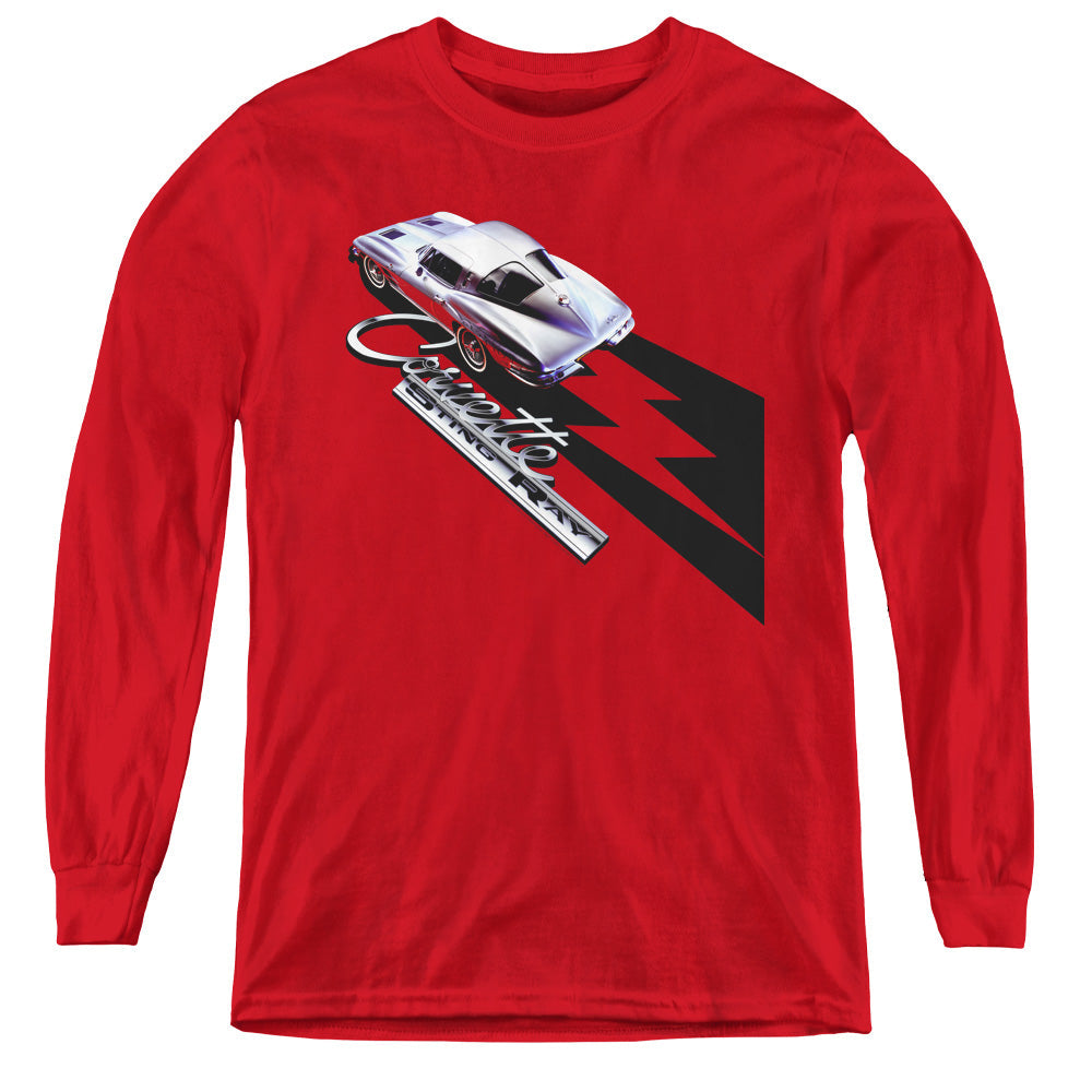 Chevrolet C2 Corvette Split Window Sting Ray - Long Sleeve Youth Tee - Red