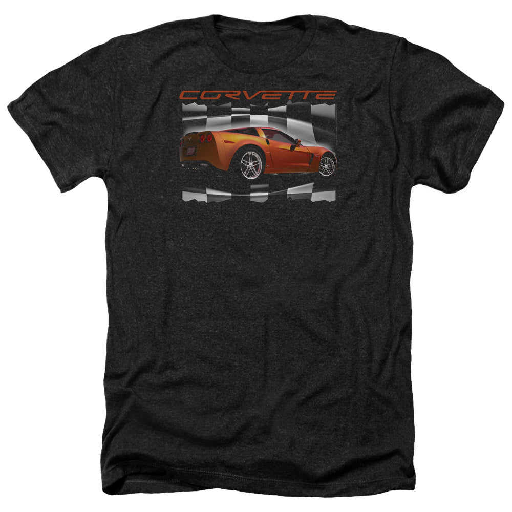Chevrolet C6 Corvette Z06 Orange Adult Regular Fit Heather Short Sleeve-Charcoal