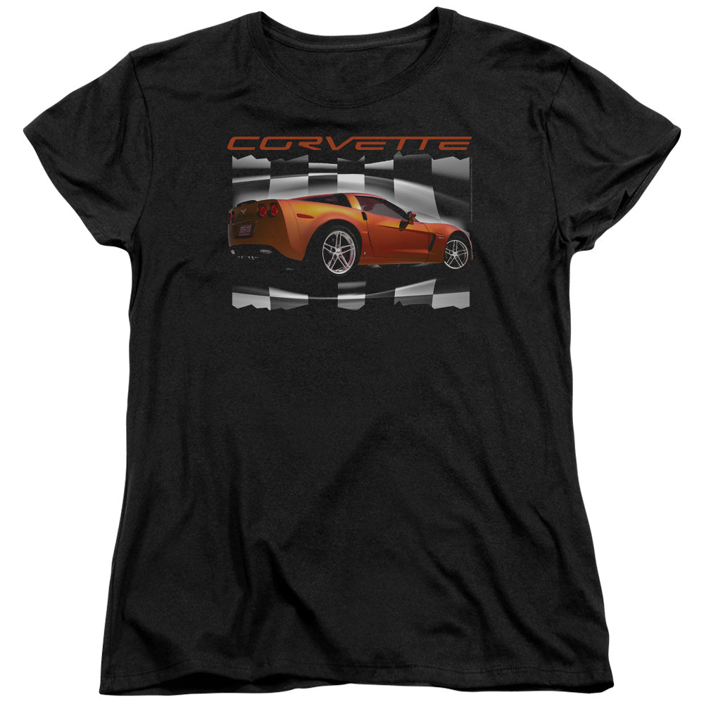 Chevrolet C6 Corvette Z06 Orange-Women's Short Sleeve-Black