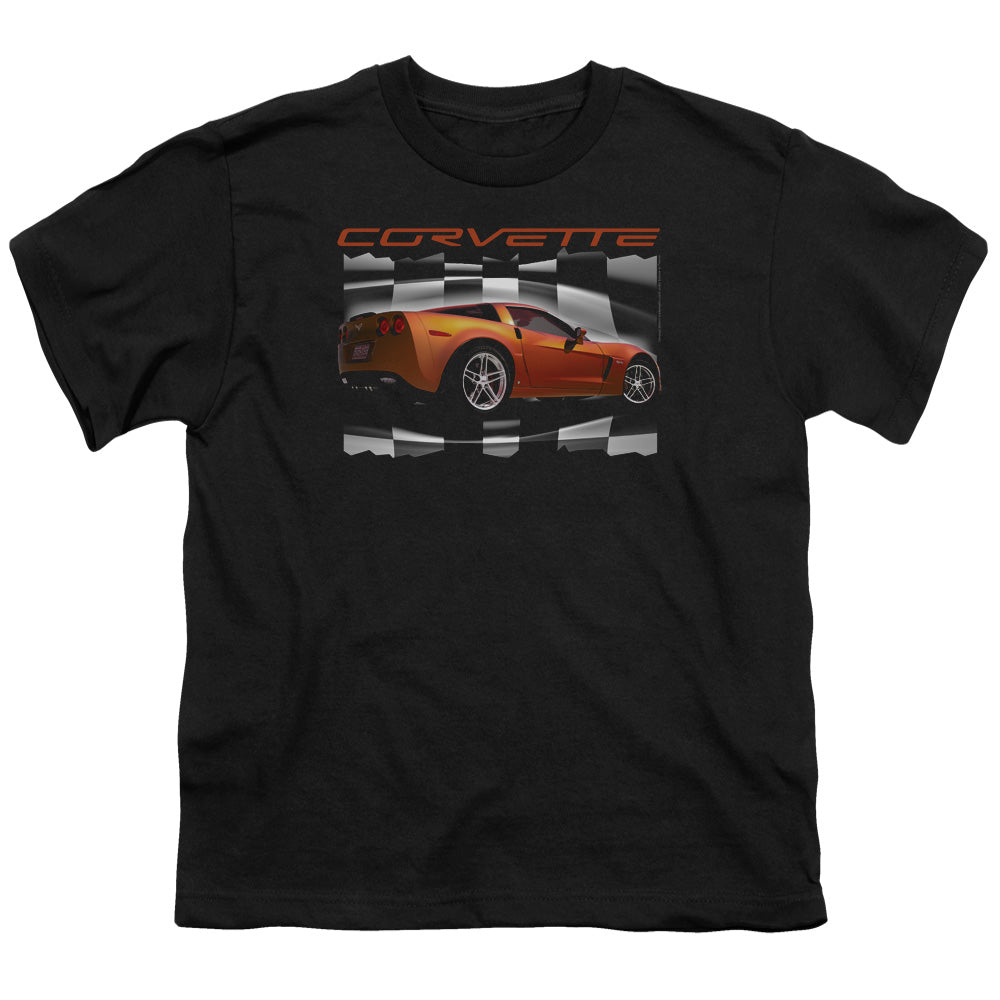 Chevrolet C6 Corvette Orange Z06 Youth Tee - Black Short Sleeve