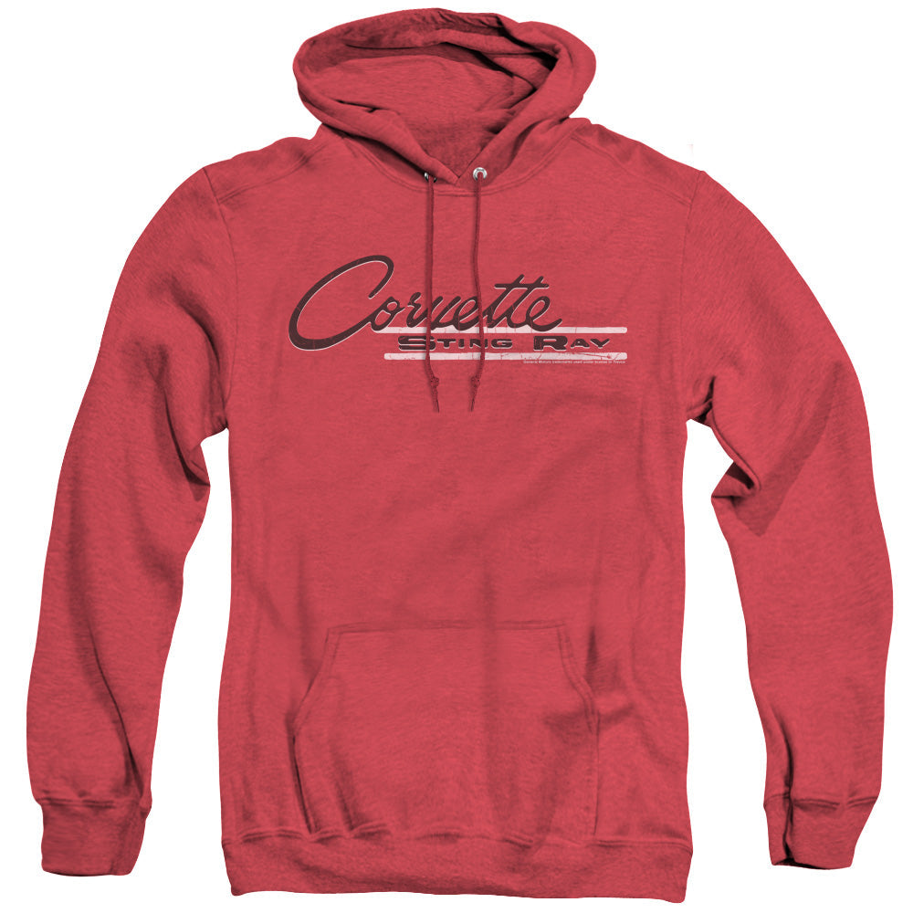 Chevrolet C2 Corvette Retro Stingray-Adult Heather Hoodie-Red