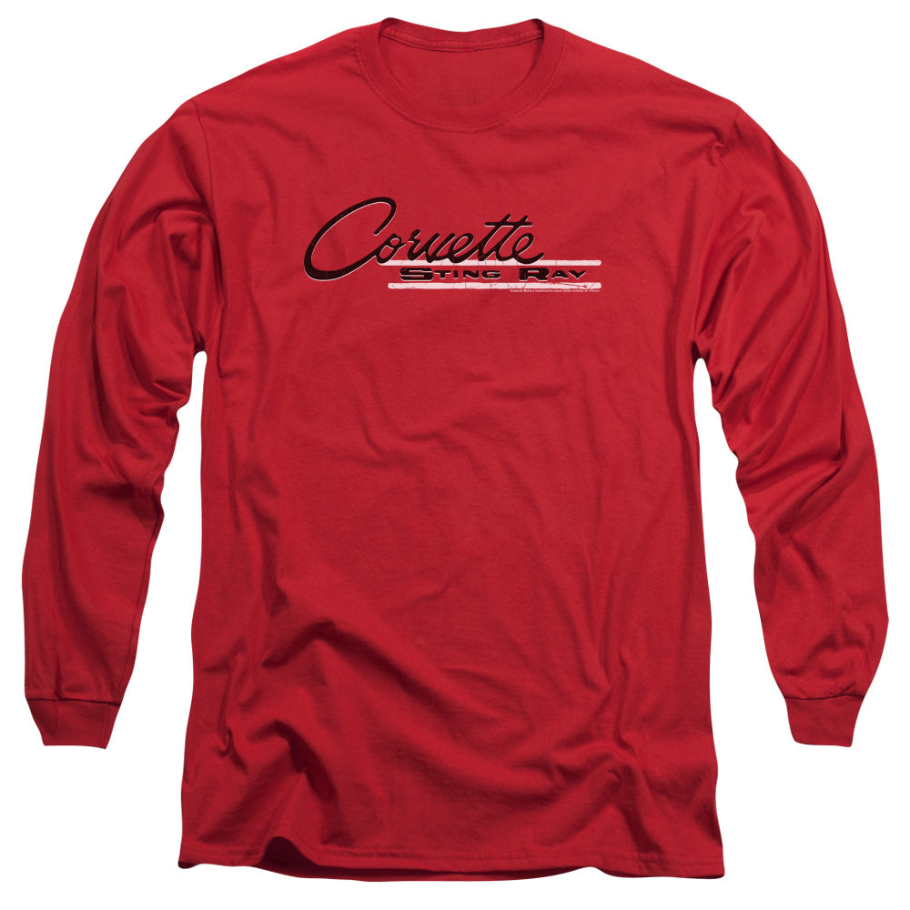 Chevrolet C2 Corvette Retro Stingray-Adult Long Sleeve-Red