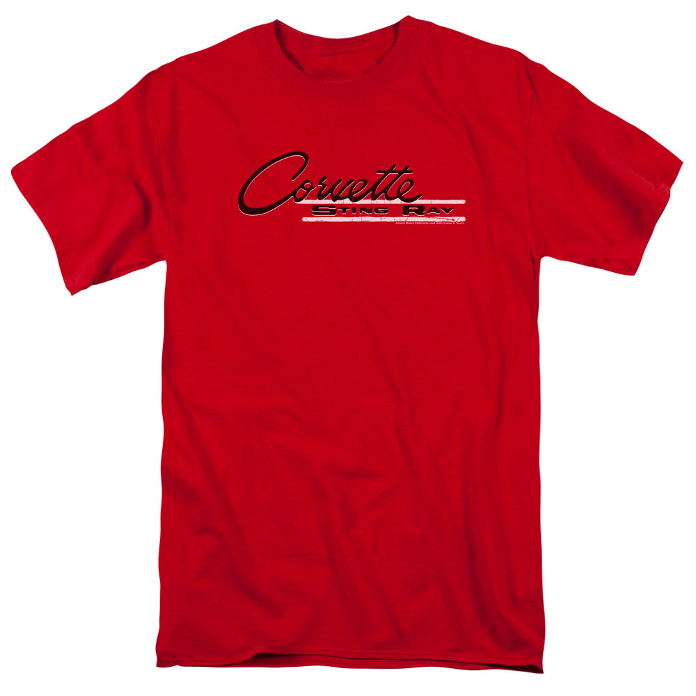 Chevrolet C2 Corvette Retro Stingray-Adult Regular Fit Short Sleeve-Red