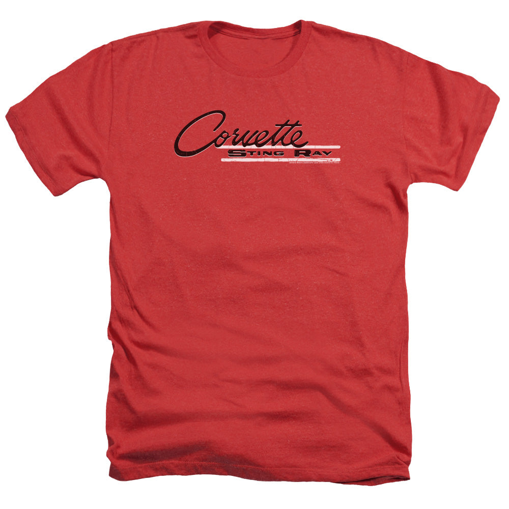 Chevrolet C2 Corvette Retro Stingray-Adult Regular Fit Heather Short Sleeve-Red
