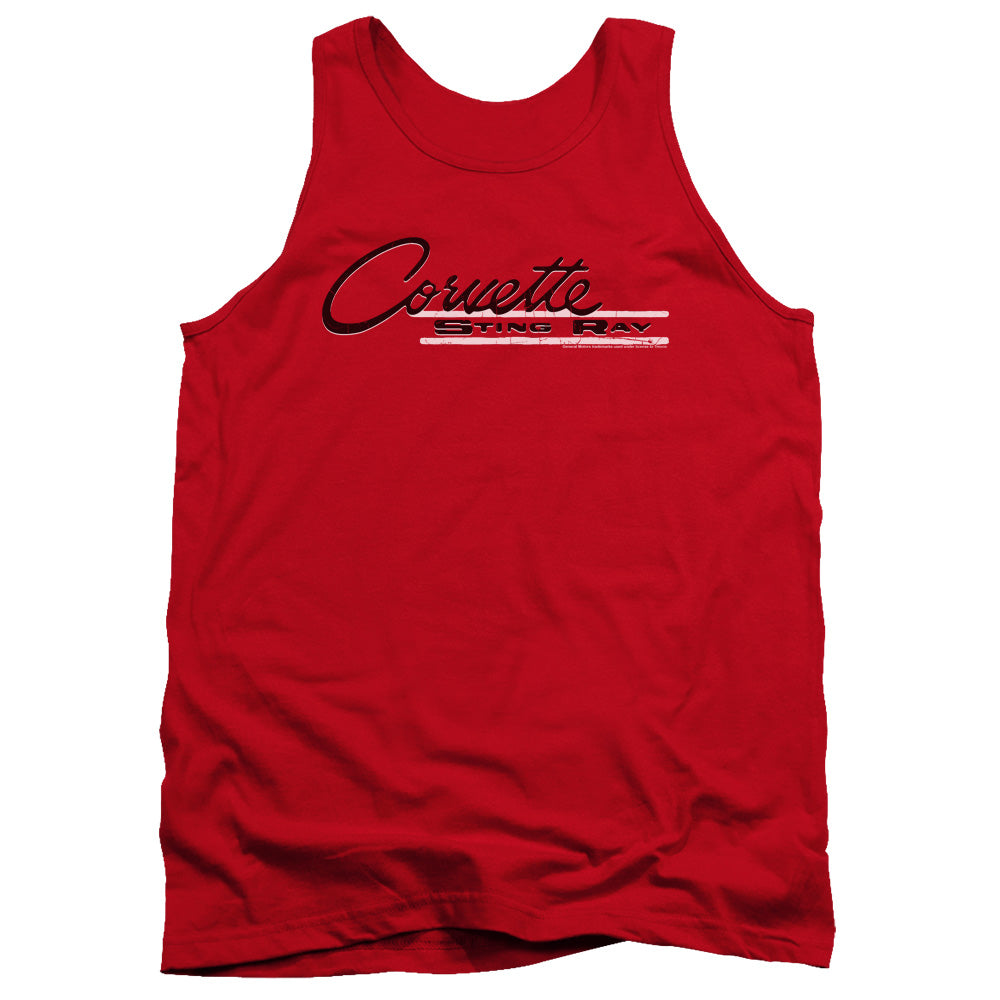 Chevrolet C2 Corvette Retro Stingray-Adult Tank Top-Red