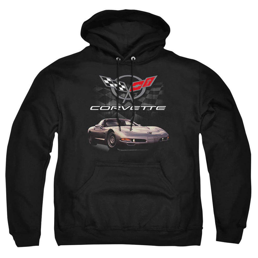 Chevrolet C5 Corvette Checkered Past-Adult Hoodie-Black