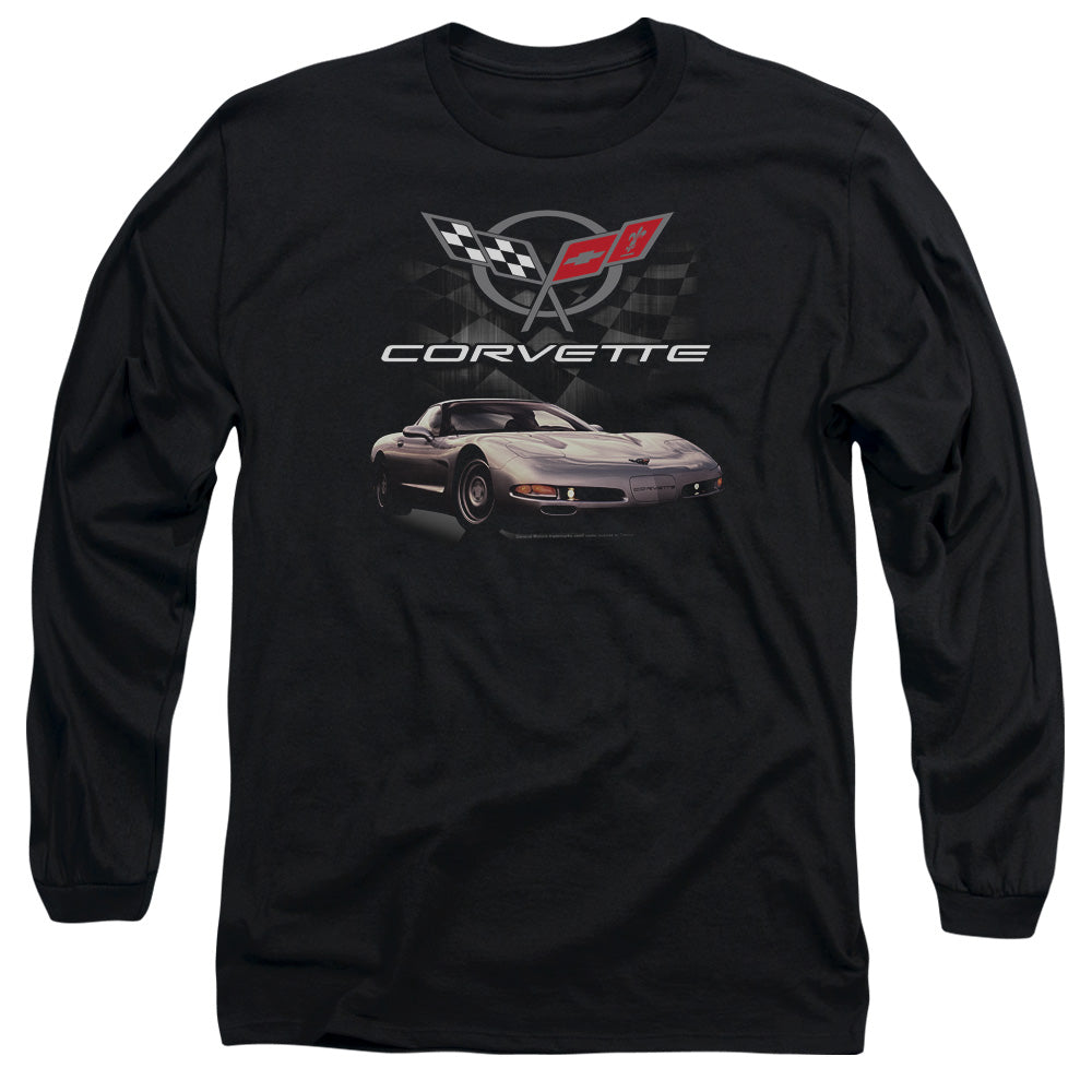 Chevrolet C5 Corvette Checkered Past-Adult Long Sleeve-Black