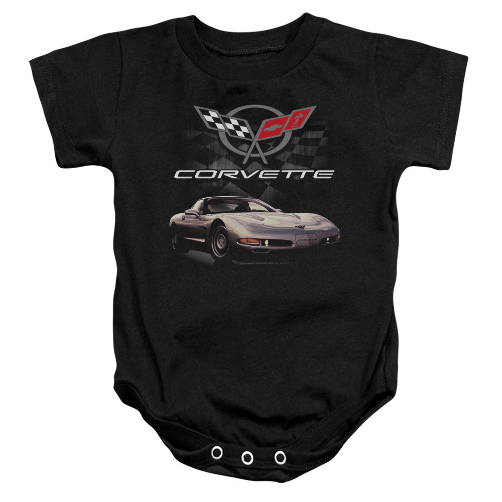 Chevrolet C5 Corvette Checkered Past-Infant Snapsuit-Black