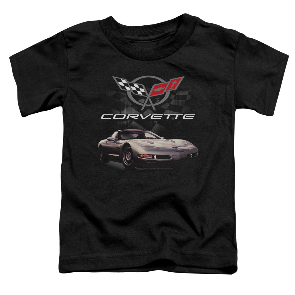 Chevrolet C5 Corvette Checkered Past - Toddler Short Sleeve - Black