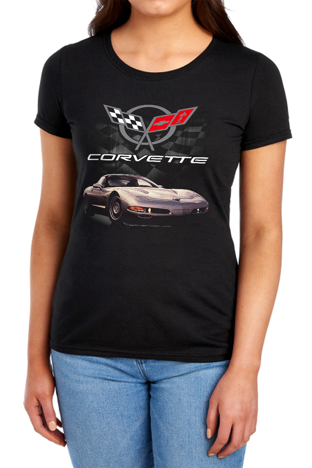 Chevrolet C5 Corvette Checkered Past-Women's Short Sleeve-Black