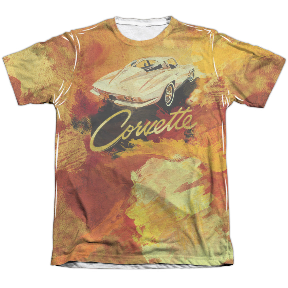 Chevrolet C2 Painted Sting Ray-Adult Regular Fit Short Sleeve 65/35 Poly/Cotton-White