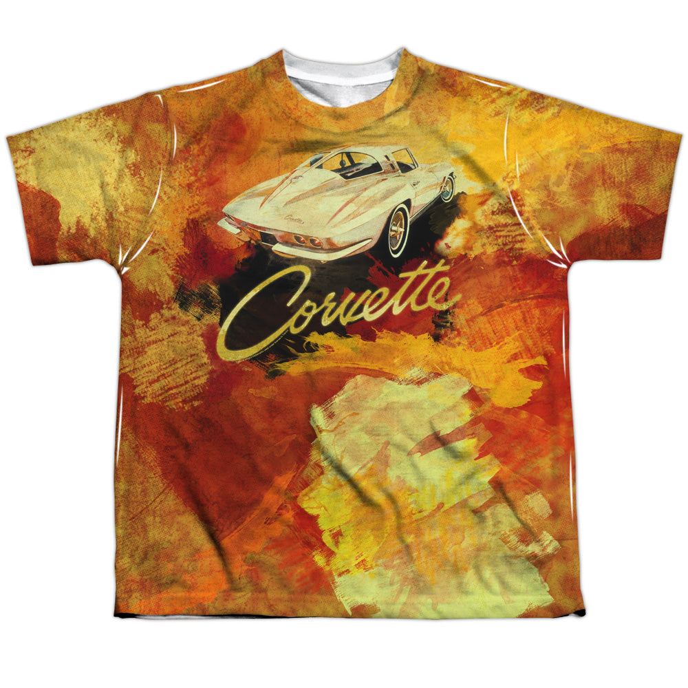 Chevrolet C2 Corvette Painted Sting Ray-Youth Short Sleeve 100% Poly-White