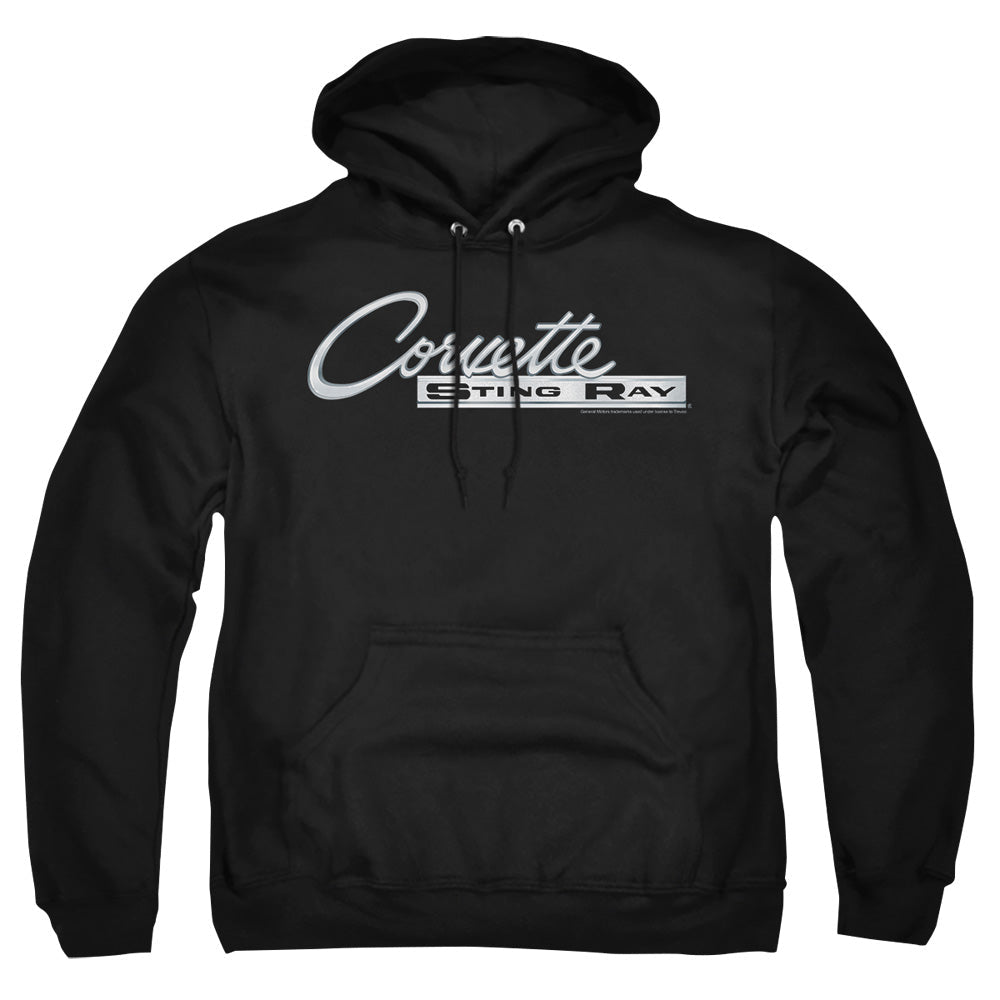 Chevrolet C2 Corvette Stingray Logo-Adult Pullover Hoodie-Black