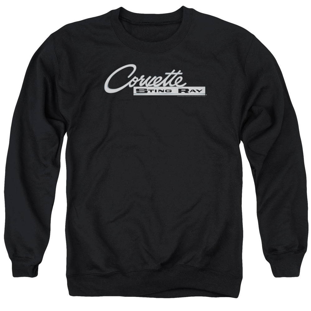 Chevrolet C2 Corvette Stingray Logo-Adult Crewneck Sweatshirt-Black