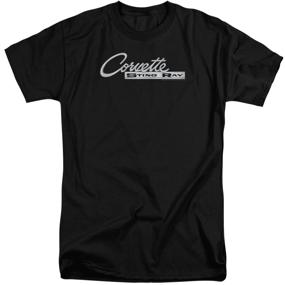 Chevrolet C2 Corvette Stingray Logo-Adult Tall Fit Short Sleeve-Black