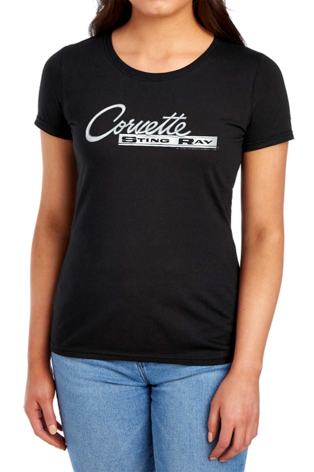 Chevrolet C2 Corvette Stingray Logo-Women's Short Sleeve-Black