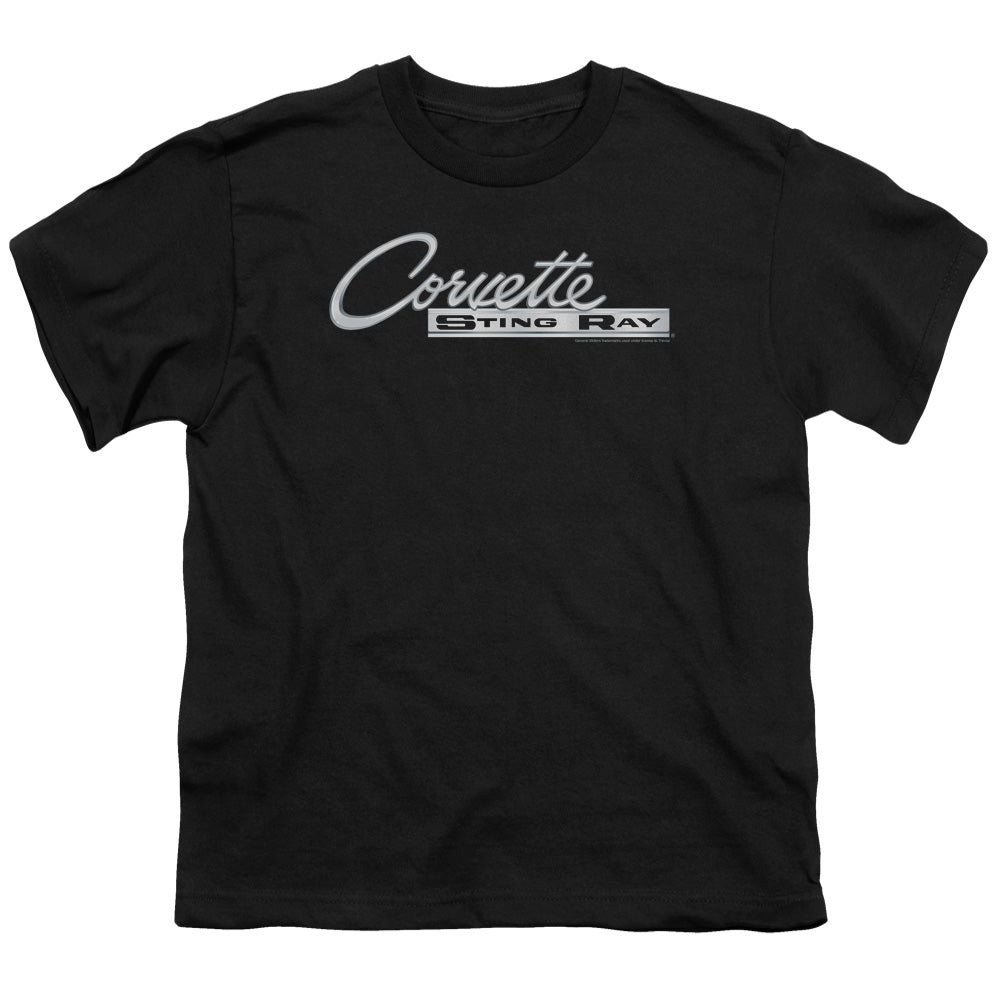 Chevrolet C2 Corvette Stingray Logo - Youth Short Sleeve - Black