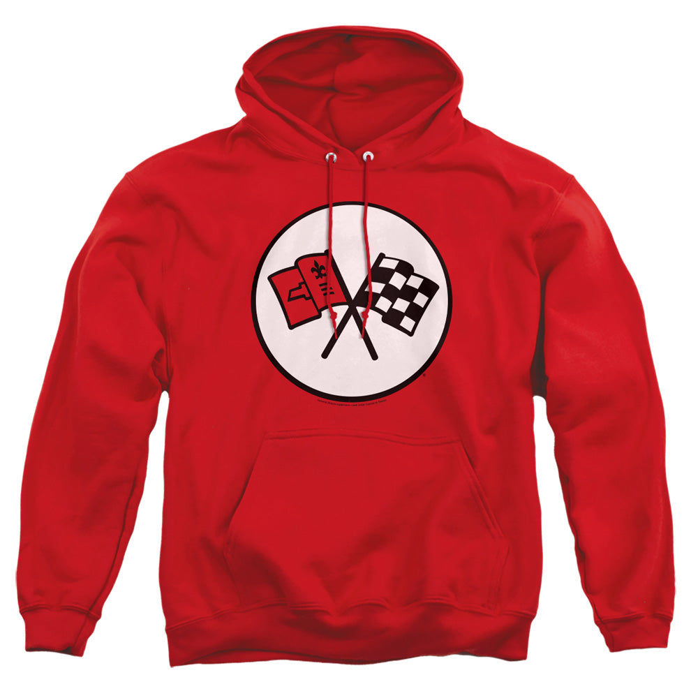 C2 Corvette Logo-Adult Pullover Hoodie-Red