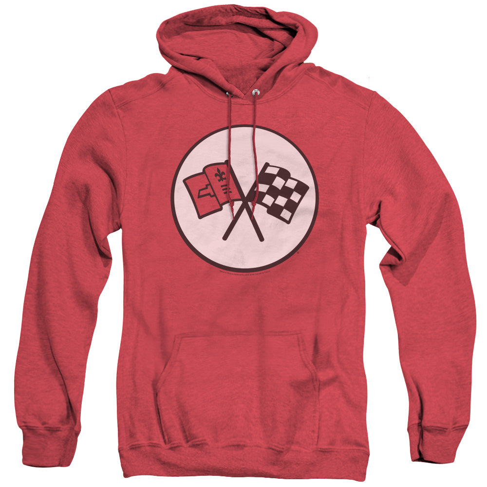 C2 Corvette Logo-Adult Heather Hoodie-Red