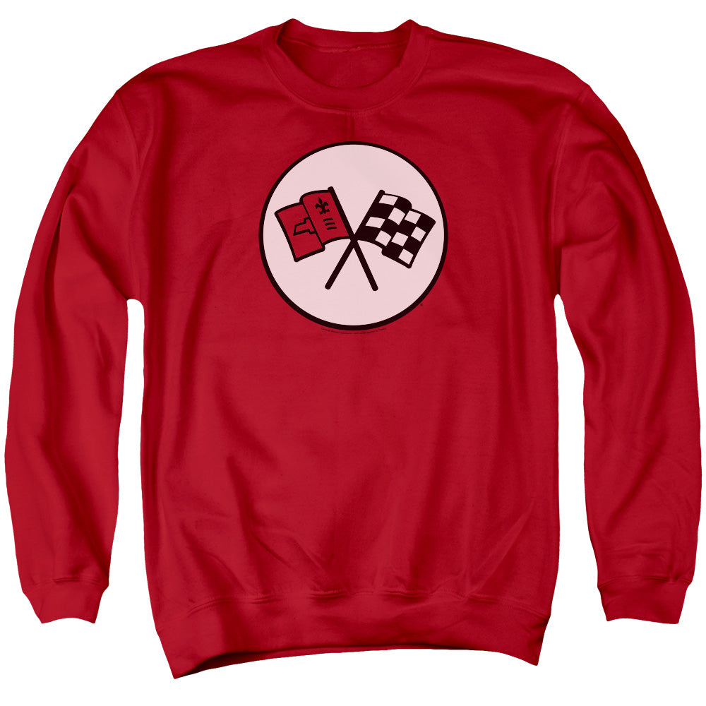 C2 Corvette Logo-Adult Crewneck Sweatshirt-Red