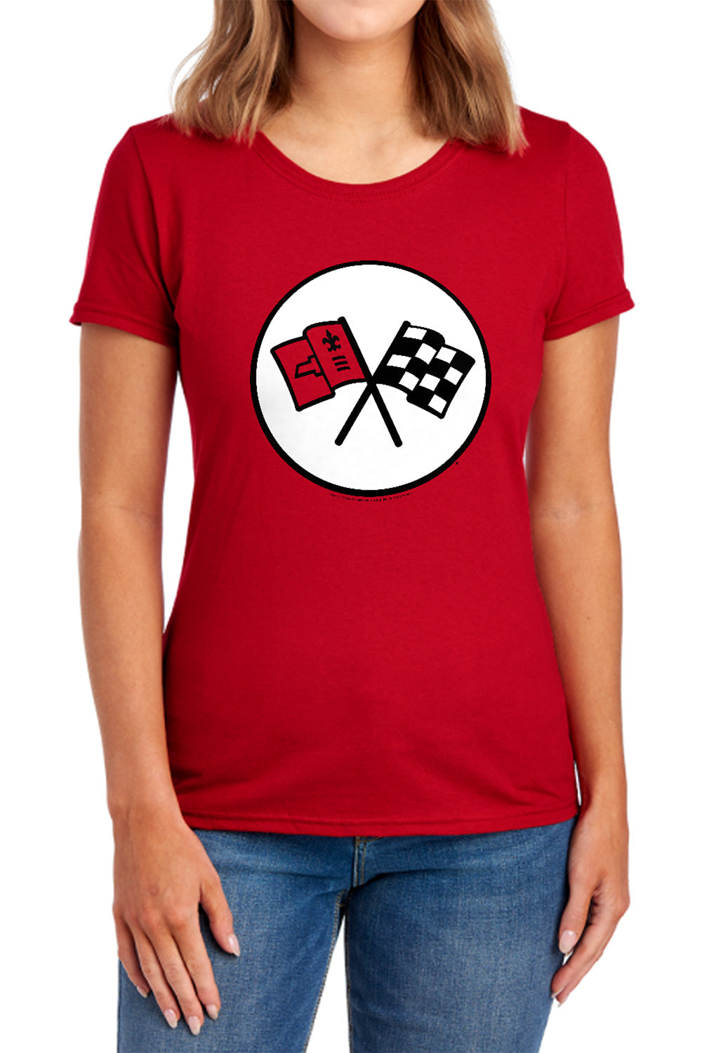 C2 Corvette Logo-Women's Short Sleeve-Red