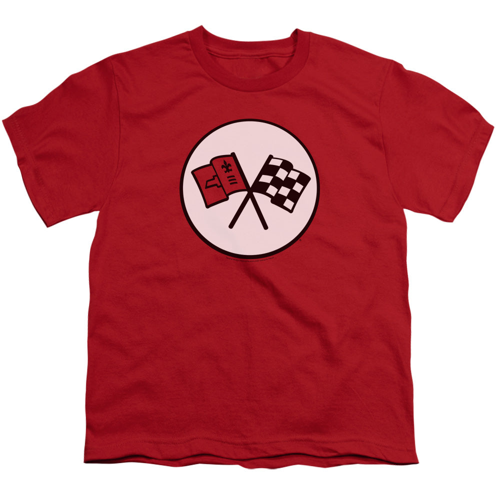 Chevrolet C2 Corvette Logo - Youth Short Sleeve - Red