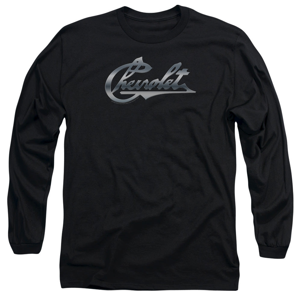 Chevrolet Chrome Vintage Chevy Bowtie-Adult Long Sleeve-Black