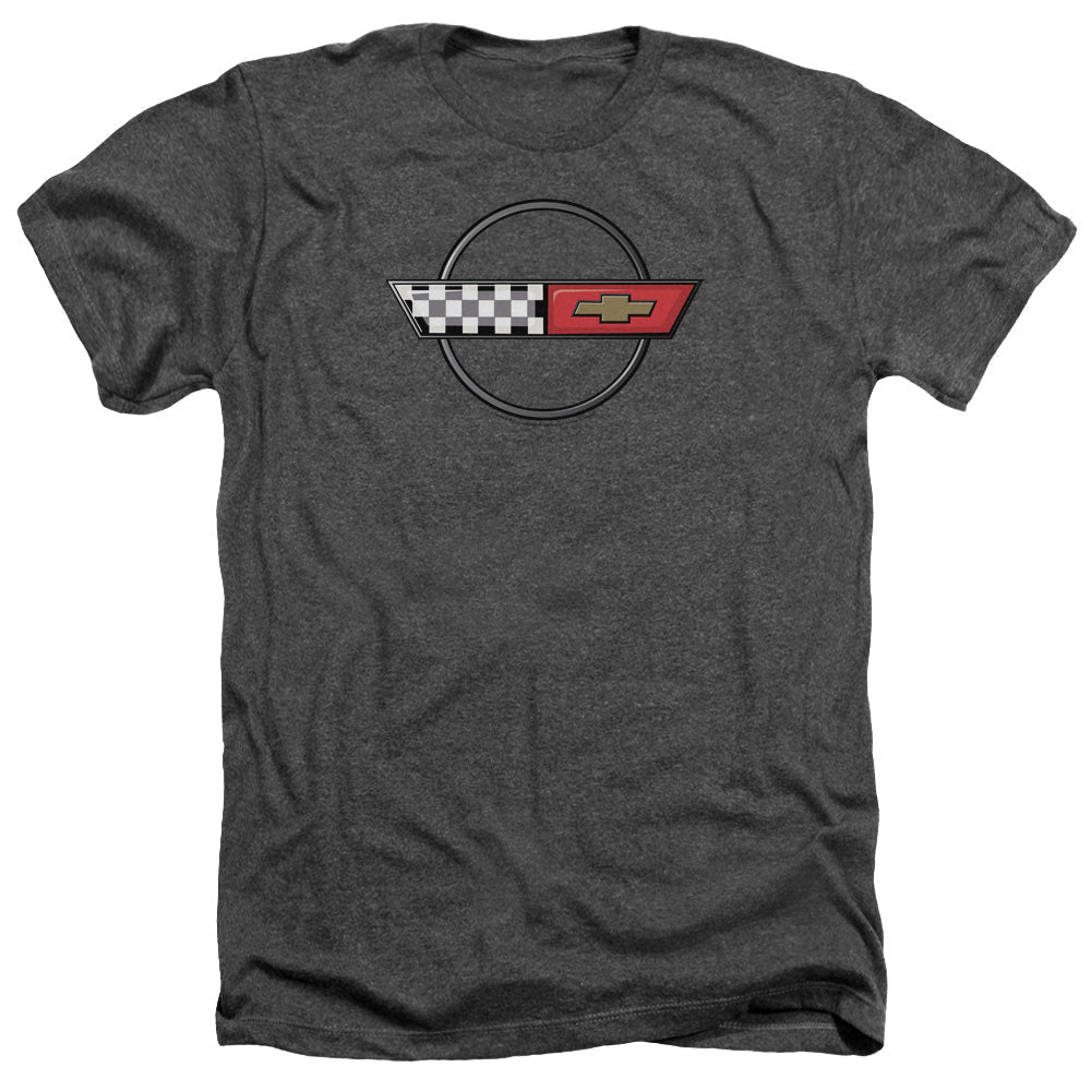 C4 Corvette Logo-Adult Regular Fit Heather Short Sleeve-Charcoal
