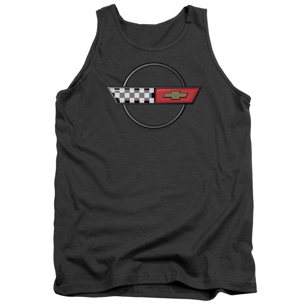 C4 Corvette Logo-Adult Tank Top-Charcoal