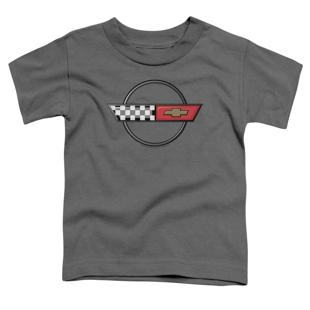 Chevrolet 4th Gen Vette Logo - Toddler Short Sleeve - Charcoal