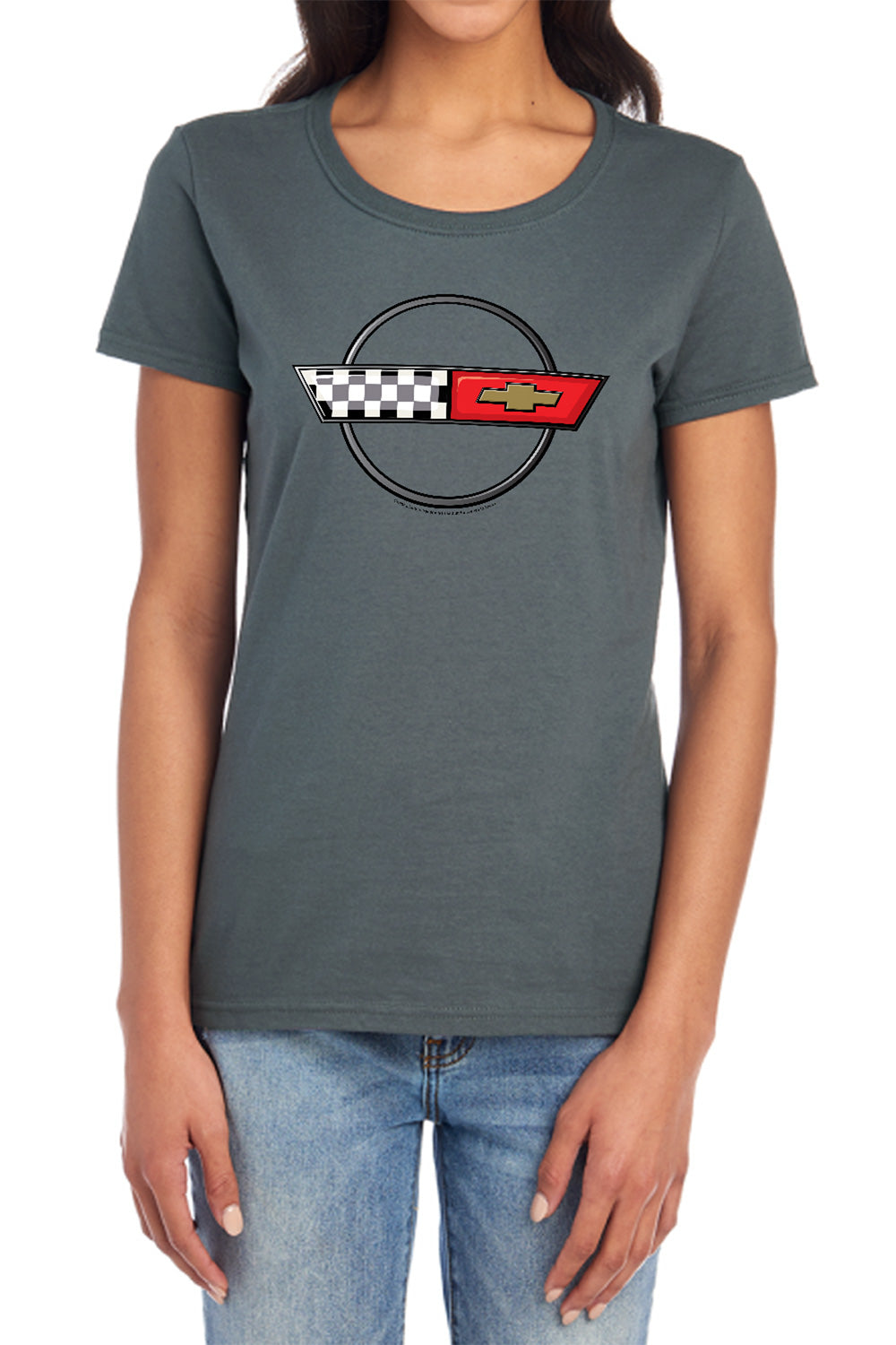 C4 Corvette Logo-Women's Short Sleeve-Charcoal