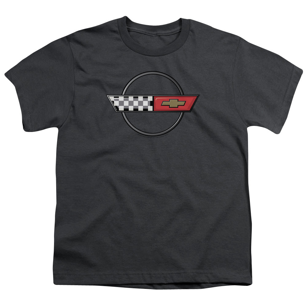 Chevrolet 4th Gen Vette Logo - Youth Short Sleeve - Charcoal