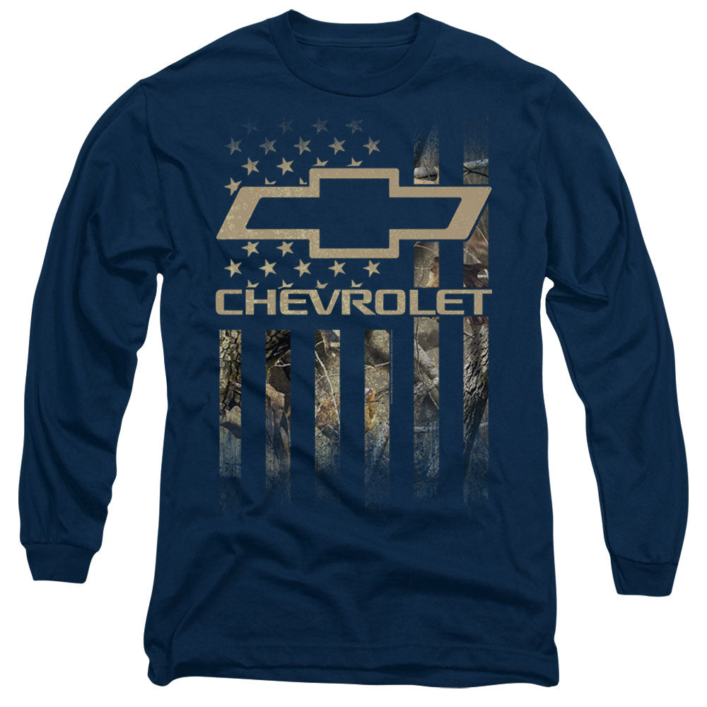 Chevrolet Camo Flag-Adult Long Sleeve-Navy