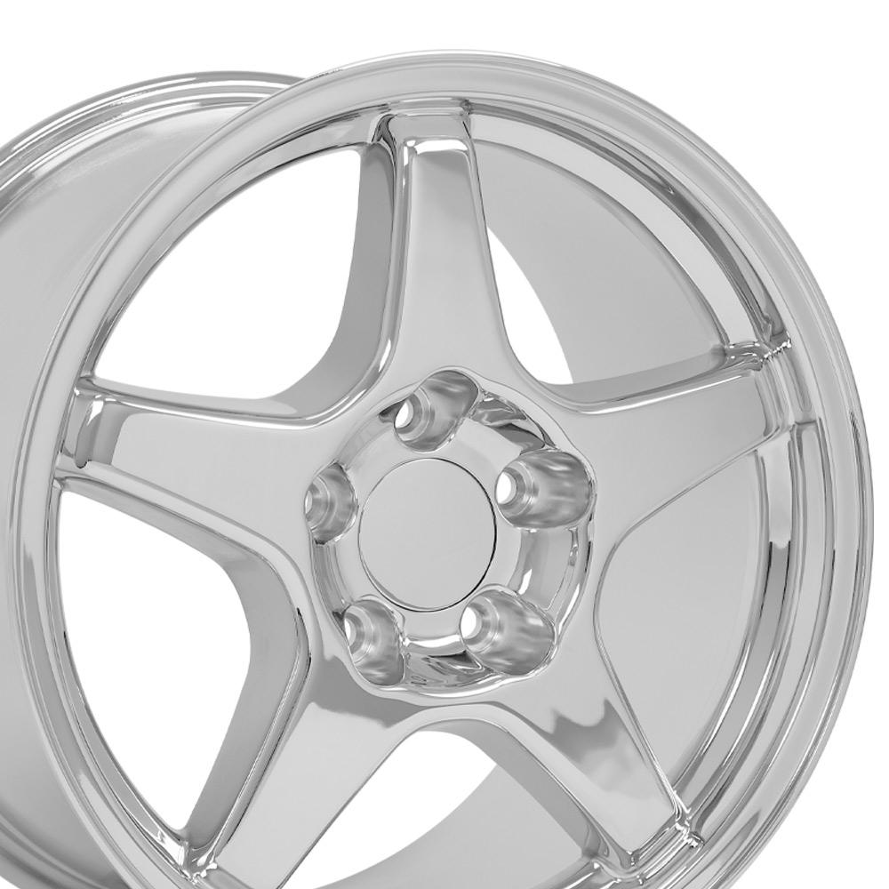 1988-2004 C4 Corvette ZR1 Replica Wheel 17x9.5 Chrome (Front Only) - CV01