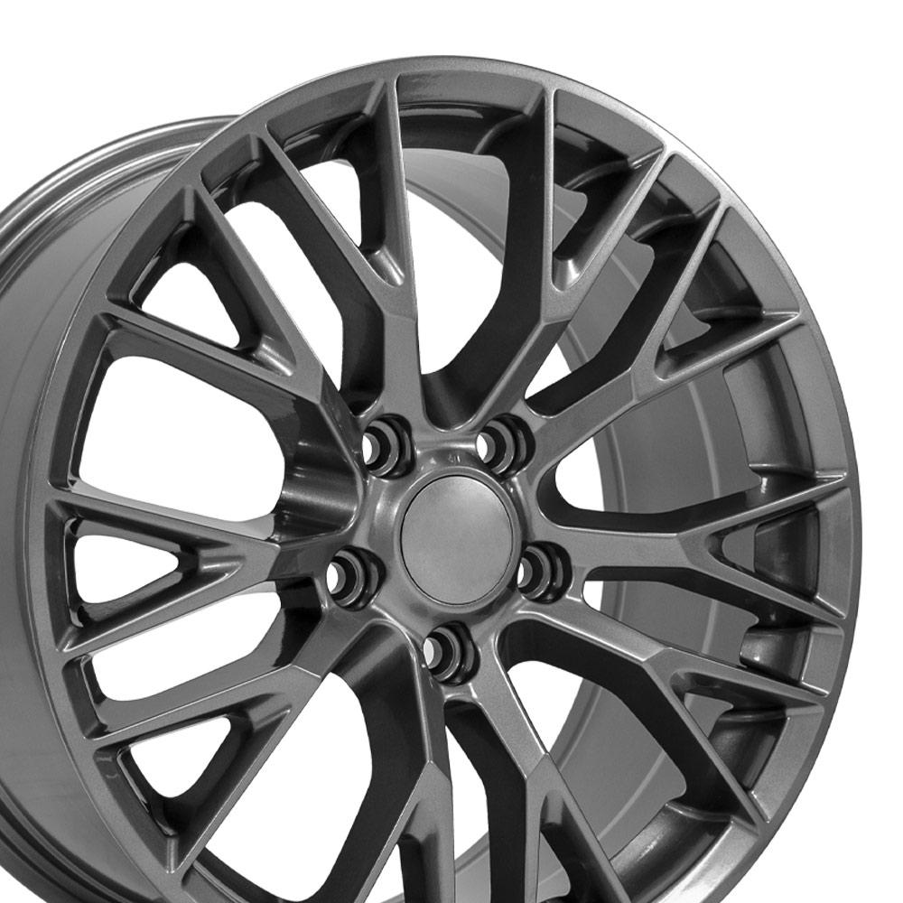 C5/C6 1997-2013 Corvette C7 Z06 Replica Wheel 18x8.5 Gunmetal (Front Only)- CV22