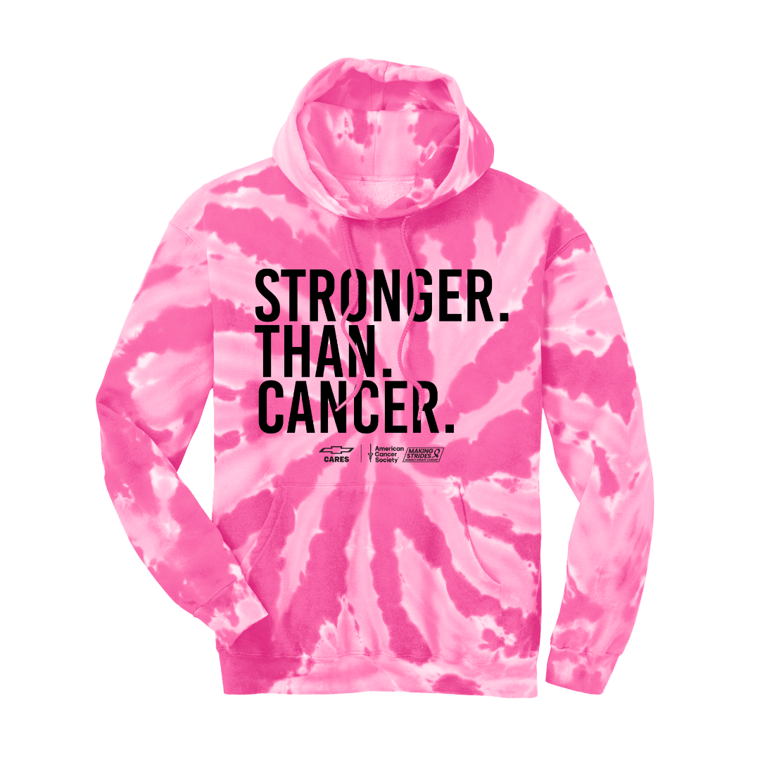 Chevy Cares “Stronger Than Cancer” Pink Tie-Dye Hoodie