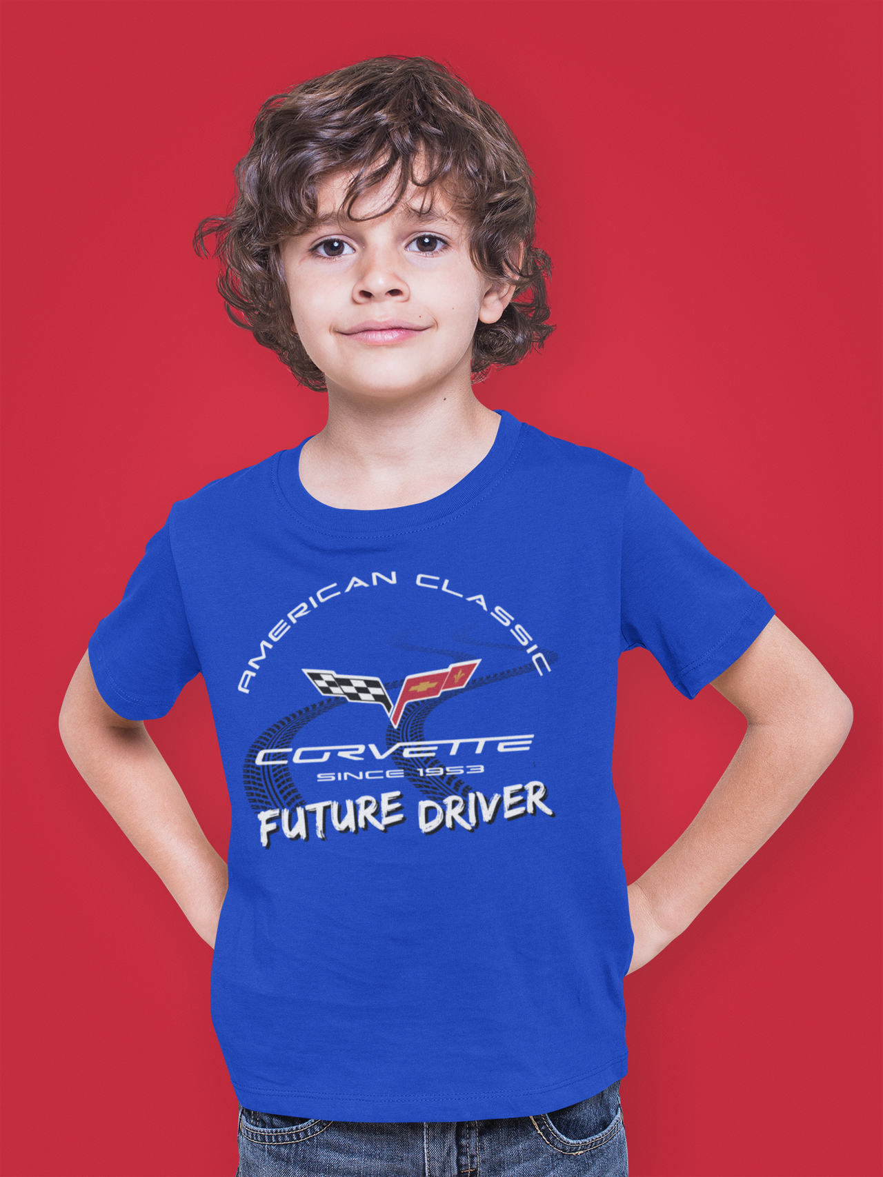 C6 Corvette Future Driver Youth Short Sleeve 100% Cotton Tee