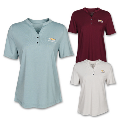 Ladies Chevy Bowtie Snap-Up Performance Polo