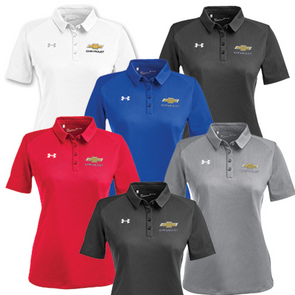 Ladies Chevy Gold Bowtie Under Armour Tech Polo